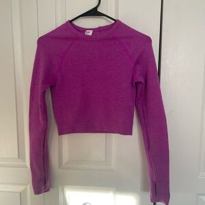 Fabletics Vibrant Purple Long Sleeve Crop Top